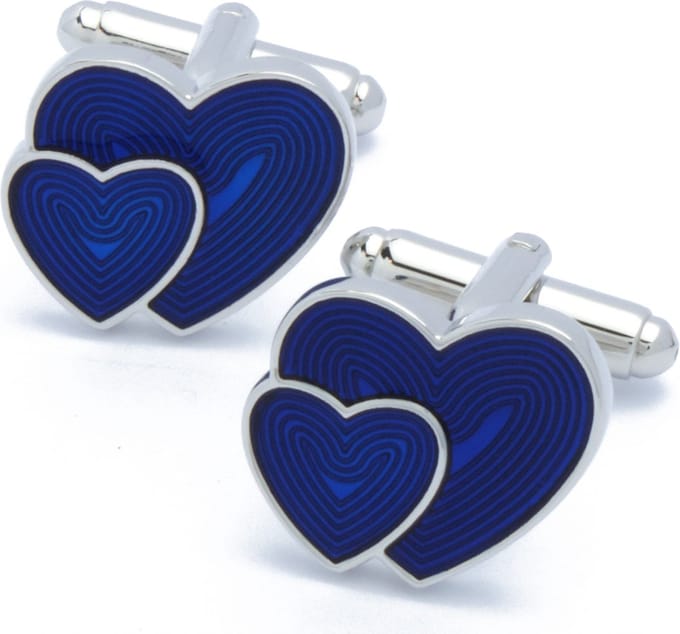 Manchetknopen - Harten Hartjes Blauw