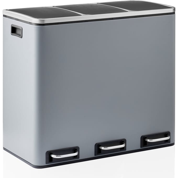 Clean 9 | 3 x 18L - Prullenbak Donkergrijs