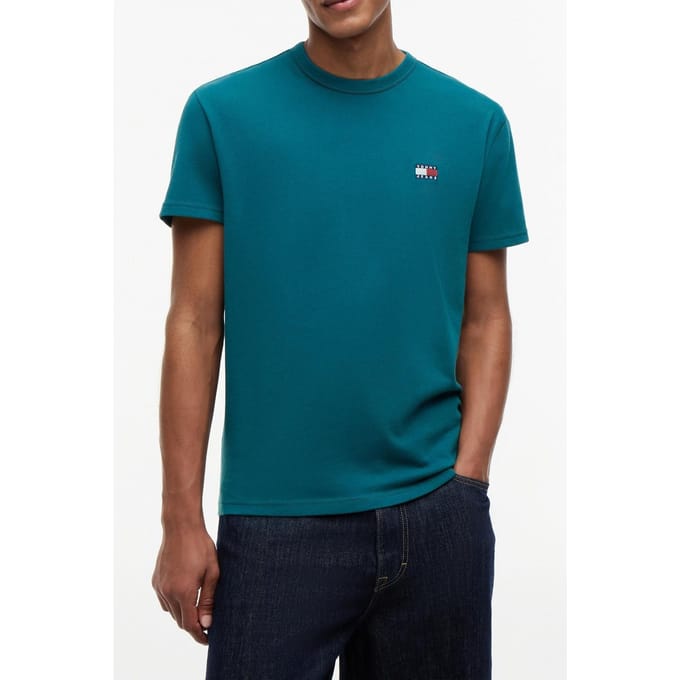 Tommy Hilfiger Regular Badge Tee Ex Polar Teal Größe: M | Basic T-Shirts Outlet | Herren | Cyan