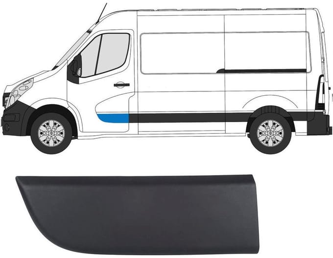 Voordeur sierlijst voor Renault Master 2010- / Links