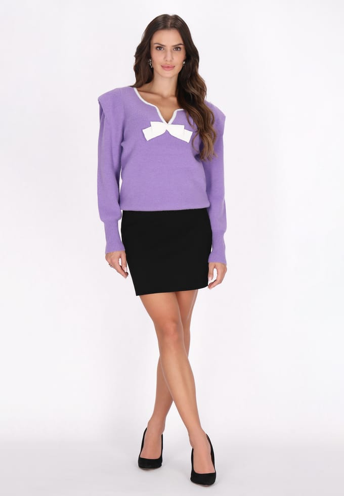 Faina Jumper Dames Lavendel wit