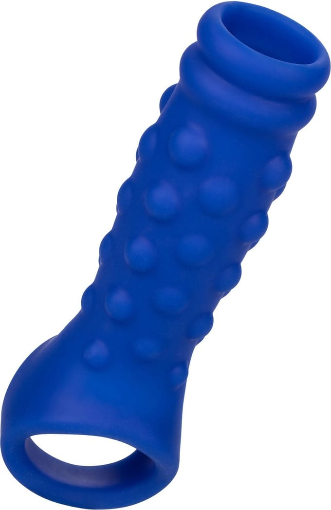 Calexotics - Admiral Geribbelde Penis Sleeve Liquid siliconen - Blauw