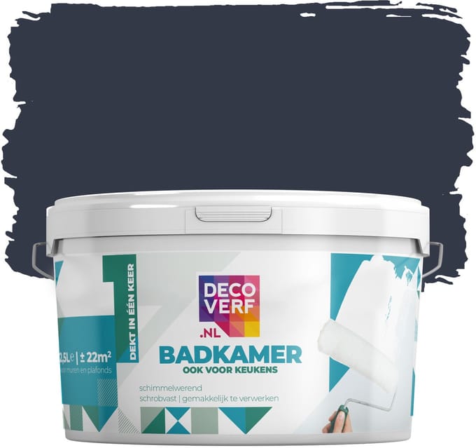 Decoverf badkamer verf nachtblauw, 2.5L