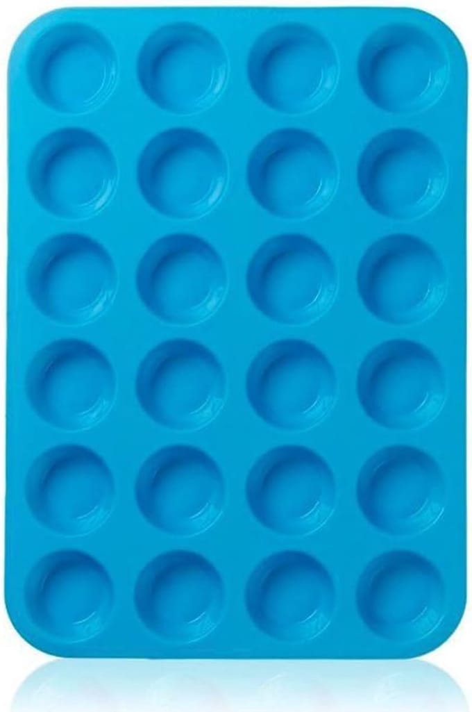 Set van 24 Siliconen Mini Muffinbakvormpjes - Blauw - ⌀ 5 cm Bakvorm Cups