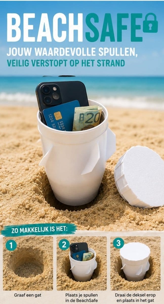 Beachsafe kleur wit - strand - opbergbox-