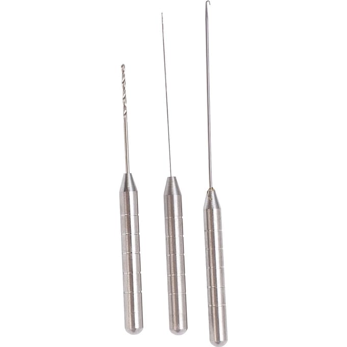Vismolen Naald Set 3 in 1 Combo Set Aluminiumlegering Karper Vis Boor Tackle Rigging Gereedschap Kit gray