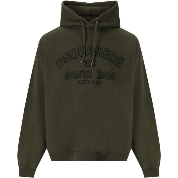 Dsquared2 losse pasvorm Santa Dan logo groene hoodie