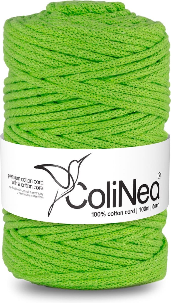 ColiNea - Touw - katoenen - koord - Katoenkoord - macramé - 5 mm x 100 m - lichtgroen