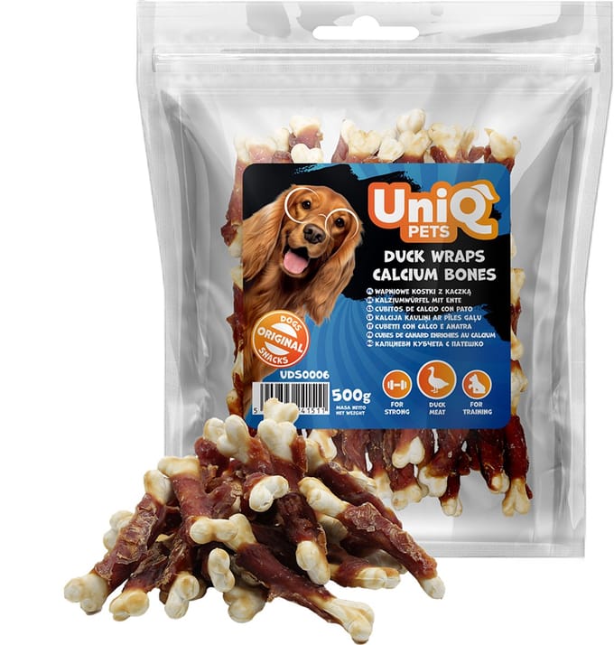 Eend Calcium kluifjes 500g - Hondensnacks - Hondenkoekjes - UniQ PETS