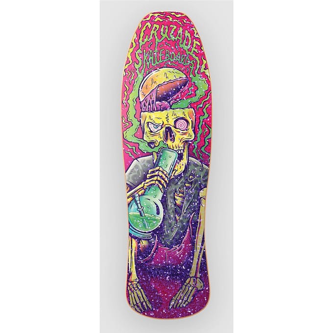 Cruzade Bongo Skull Prism Foil 9.375x31.5" Skateboard Deck patroon