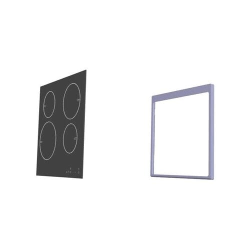 AEG glasplaat met kader, zilver, 596x600mm 140228901033