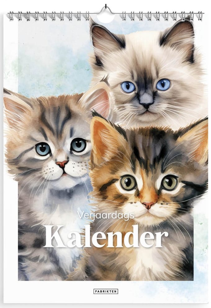 Fabrikten Verjaardagskalender Katten - A4 - Kattenillustraties