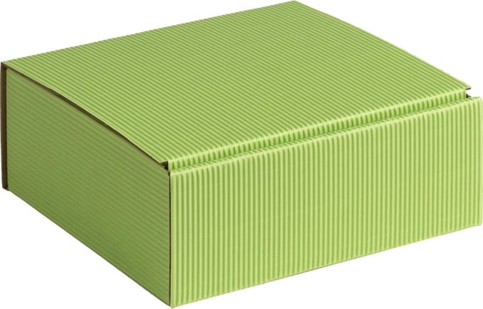 Geschenkdoos ribbelkarton 15x14x5,5cm LICHTGROEN (100 stuks)