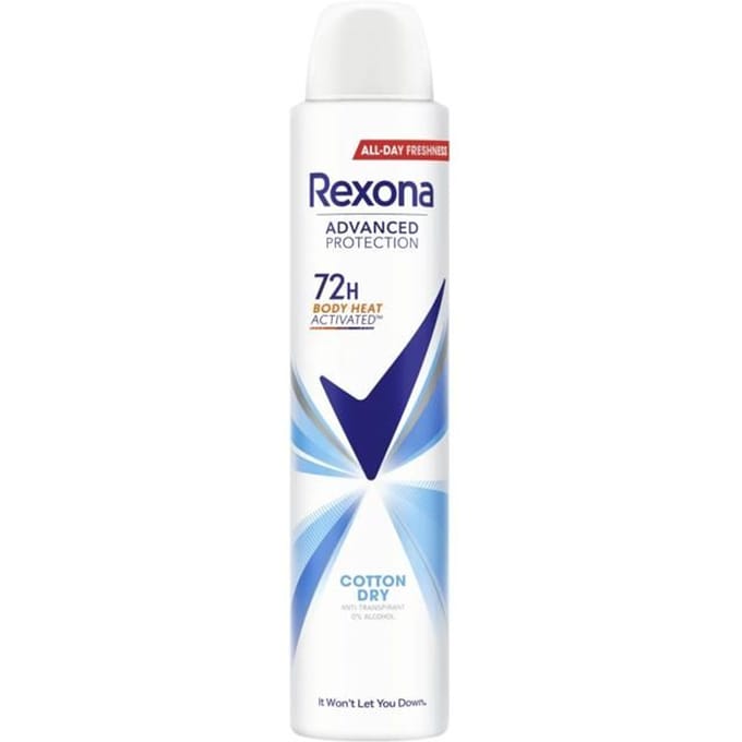 Deodorant - REXONA - Cotton Dry - 200ml - Vrouw - Zonder alcohol