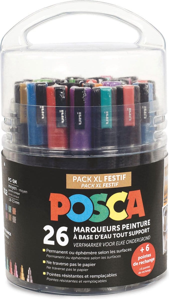 Posca XL 26x Verfmarker Set – PC3M & PC5M – Festif