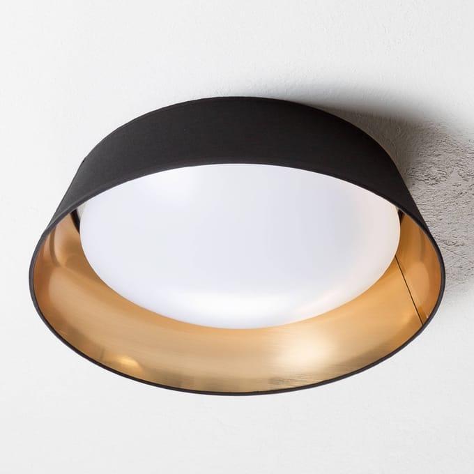 Reality Leuchten In zwart-goud - ronde LED plafondlamp Ponts