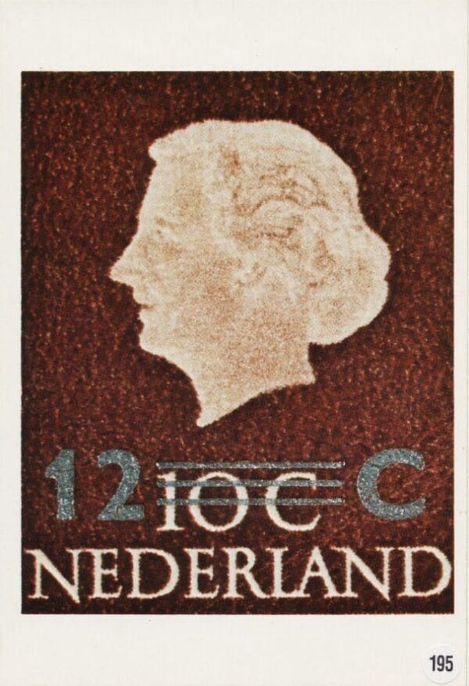 Briefkaart met afbeelding Koningin Juliana postzegel