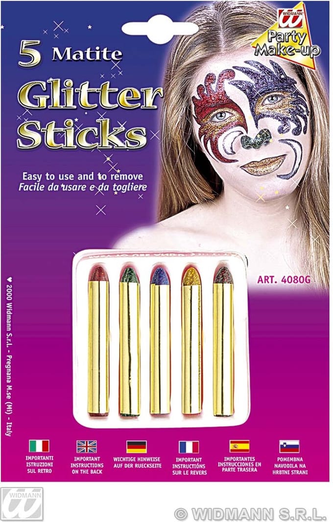 Widmann - Feesten & Gelegenheden Kostuum - 5 Glitter Sticks Set - multicolor - Halloween - Verkleedkleding