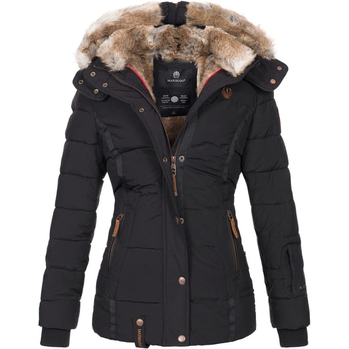 Marikoo dames winterjas Nekoo met imitatiebont capuchon & teddyvoering