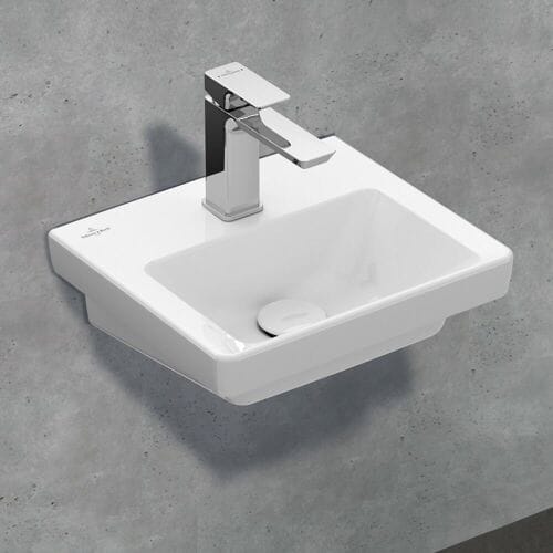 Villeroy & Boch Subway 3.0 wash hand basin 37 cm, with 1 tap hole, without overflow 43703801
