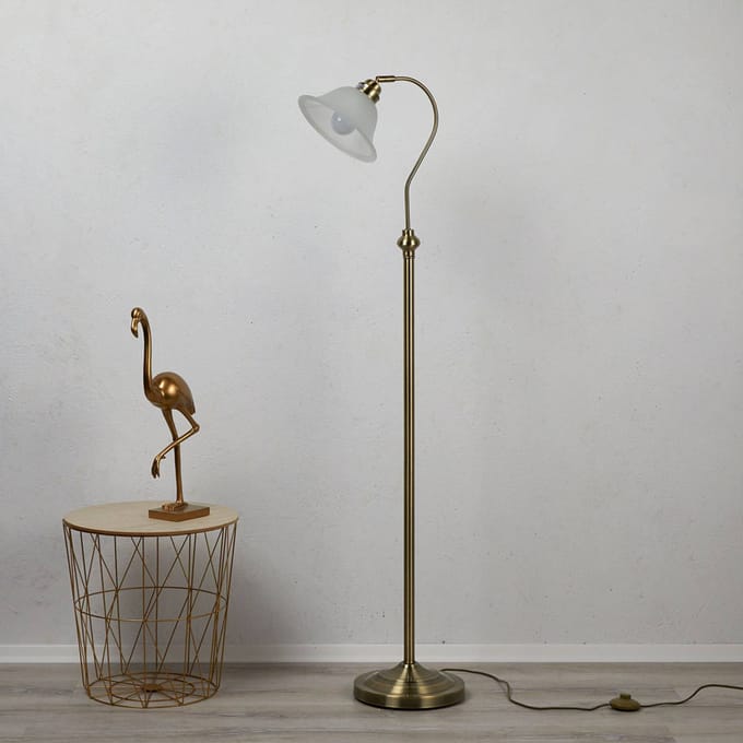 Searchlight Prachtige vloerlamp BJANE, oud-messing