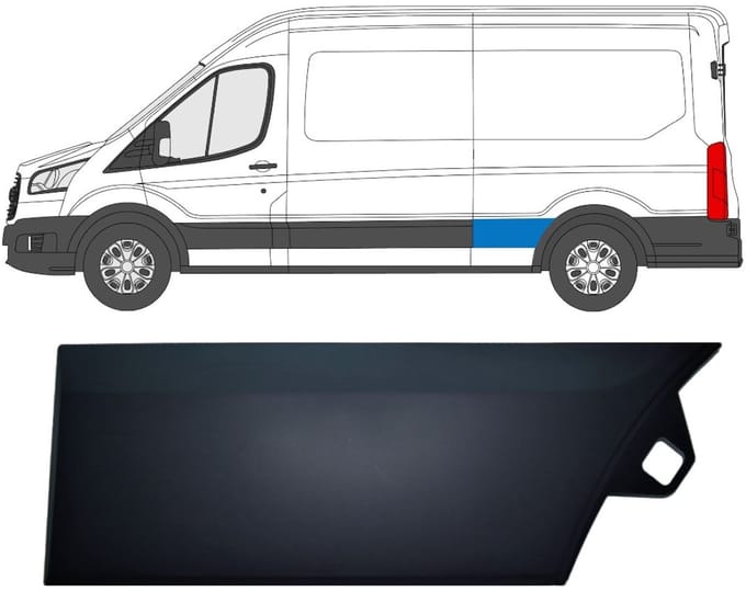 Zijlijst sierlijst achterspatbord voor Ford Transit 2014- / Links