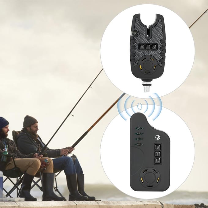 ABS Vissen Elektronische Visbeet Alarm Vinder Geluid Waarschuwing Indicator Accessoire zonder Batterij black