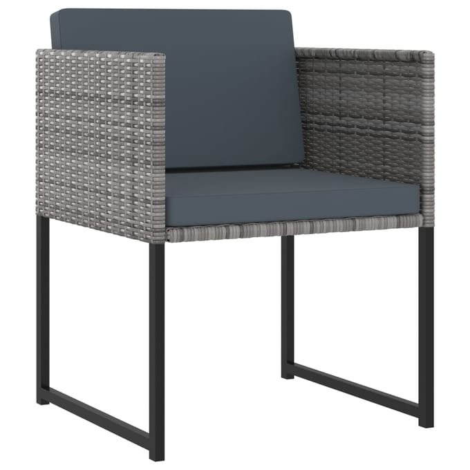 vidaXL - 11-delige - Tuinset - met - kussens - poly - rattan - grijs