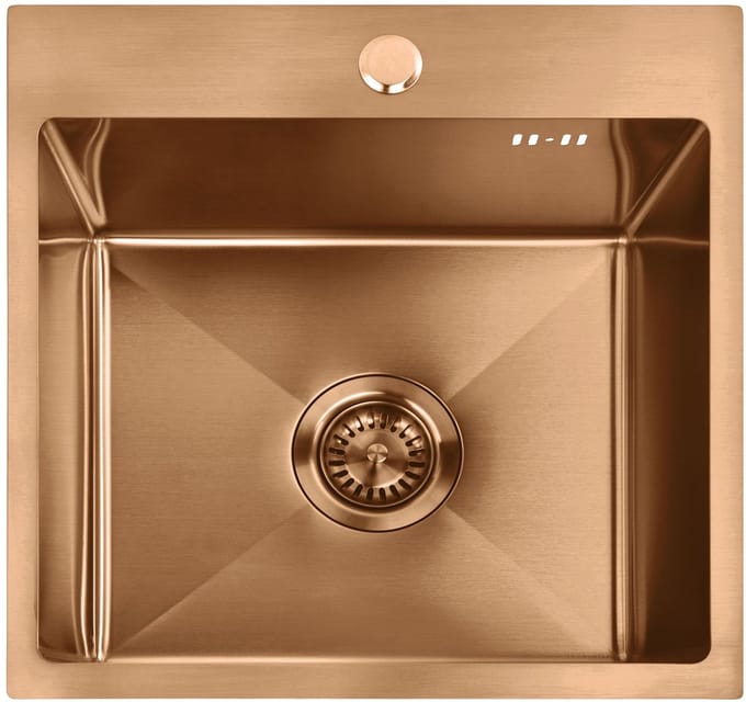 Rea - Stalen spoelbak - Leo 40 - Geborsteld Koper - 40X45X18,5CM