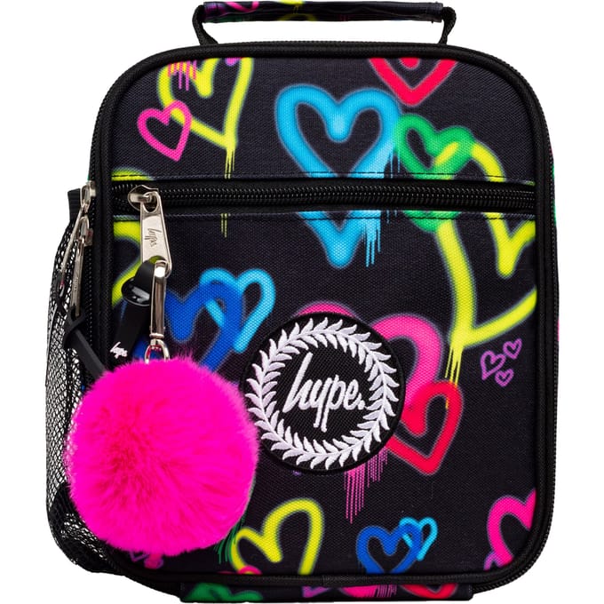 Kinderen Lunch Doos Zwarte Graffiti Harten | Thermisch Geïsoleerde Schooltas 4.5L