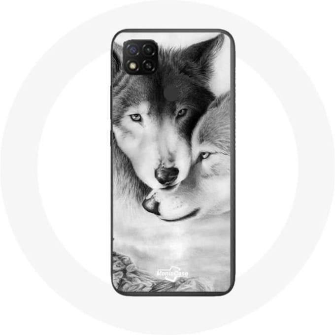Xiaomi Redmi 9C hoesje Wolf Duo Dieren
