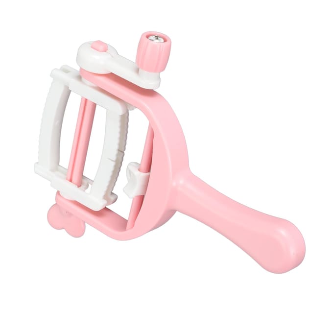 Kwastenmaker Klein Handheld Draagbaar Tijdbesparend Pomponmaker voor DIY Wolgaren Knutselen Roze white