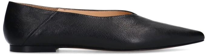 Sacha - Dames - Zwarte leren ballerina's - Maat 36