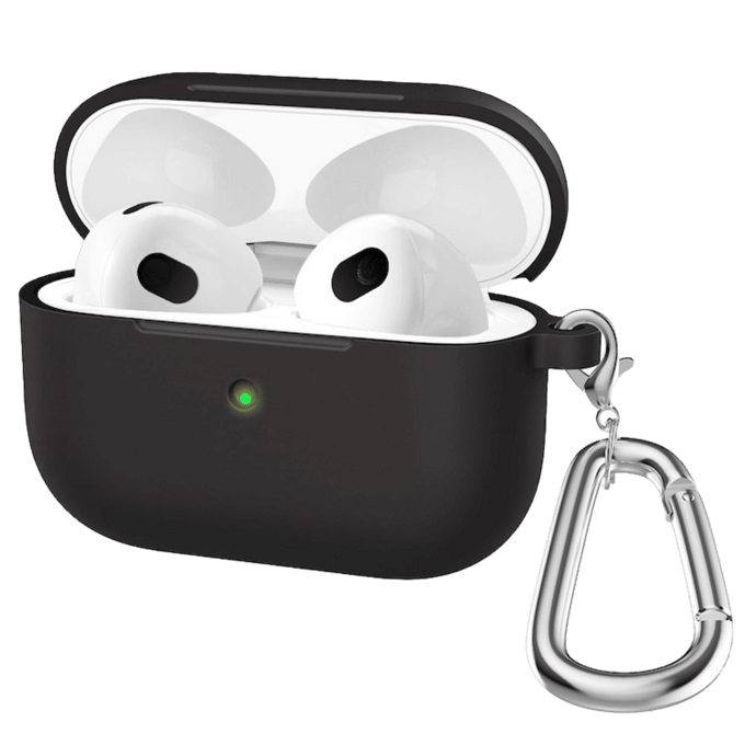 CaseBody Stevig Siliconen AirPods 3 Hoesje Zwart