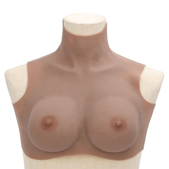 vidaXL Borstprothese D-cup silicone tan