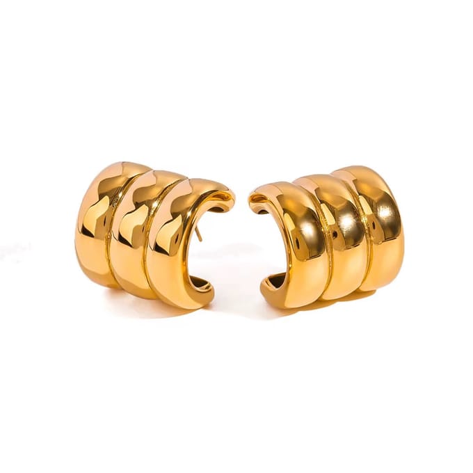 Gold Triple Hoop Earrings