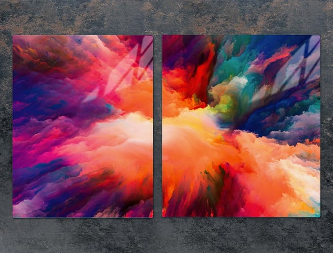TMK ArtDeko - Snijplank - 85x52 cm - Glas - Kleurrijk