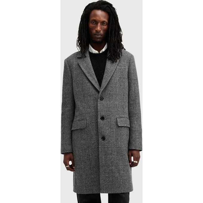 AllSaints Whitlock Coat Grey Taglia: 40 | Cappotti monopetto Outlet | Uomo | Grigio