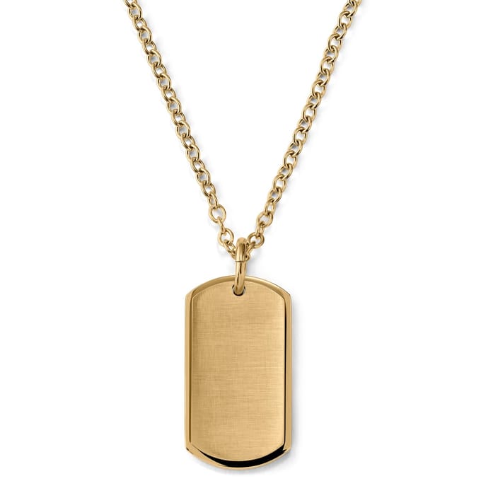 Goudkleurige te graveren Ketting met ID-hanger
