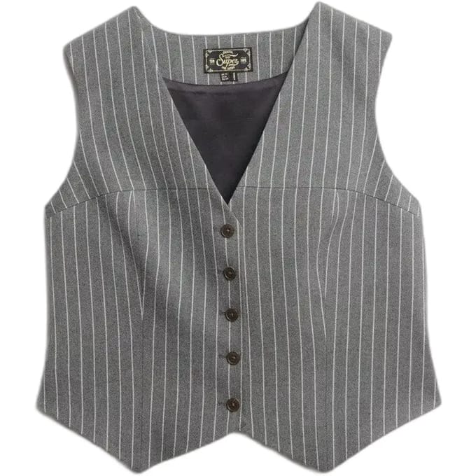 Dames kostuumvest Superdry Pinstripe