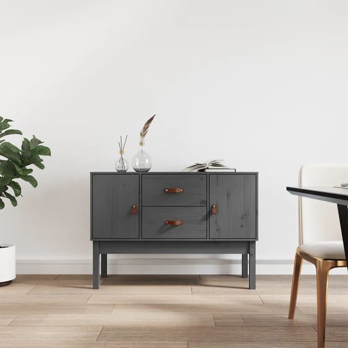 vidaXL - Dressoir - 110x40x78 - cm - massief - grenenhout - grijs