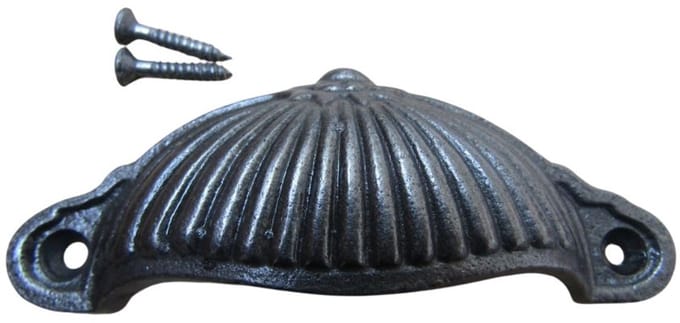Ridged Cup Pull Handle Antique Iron