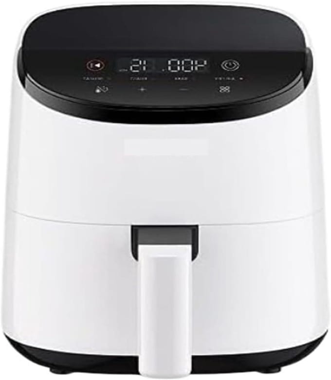 Slimme heteluchtfriteuse - Mini oven - Gezond koken - Geluidsarme werking - 4-in-1 - Wit