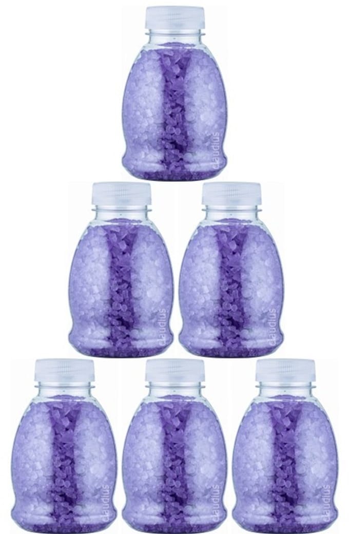 Claudius Badzout Lavendel - 375 gram - Fles met transparante dop - Set van 6 stuks