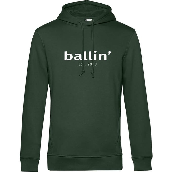 Heren Hoodies met Ballin Est. 2013 Basic Hoodie Print - Groen - Maat S