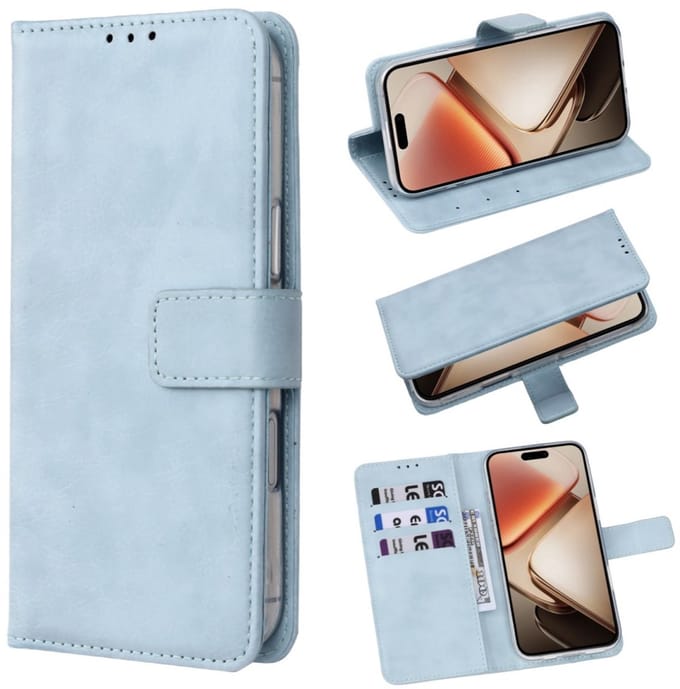 Cityhoesje - Bookcase Geschikt voor Samsung A27 – A-Quality Bookcase - Licht Blauw