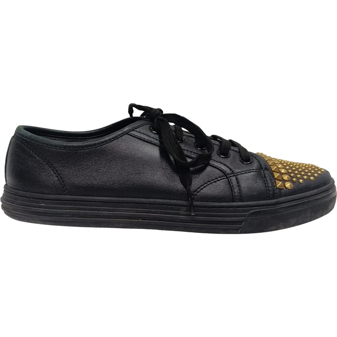 Gucci California Studded Lage Sneakers in Zwart Leer