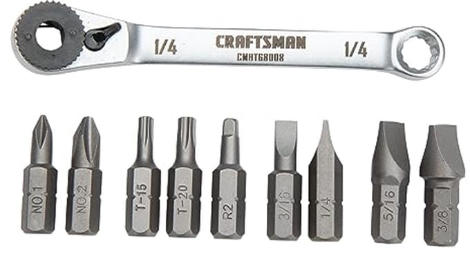 Screwdriver Set with Ratchet and Multi-Bit - 10-Piece