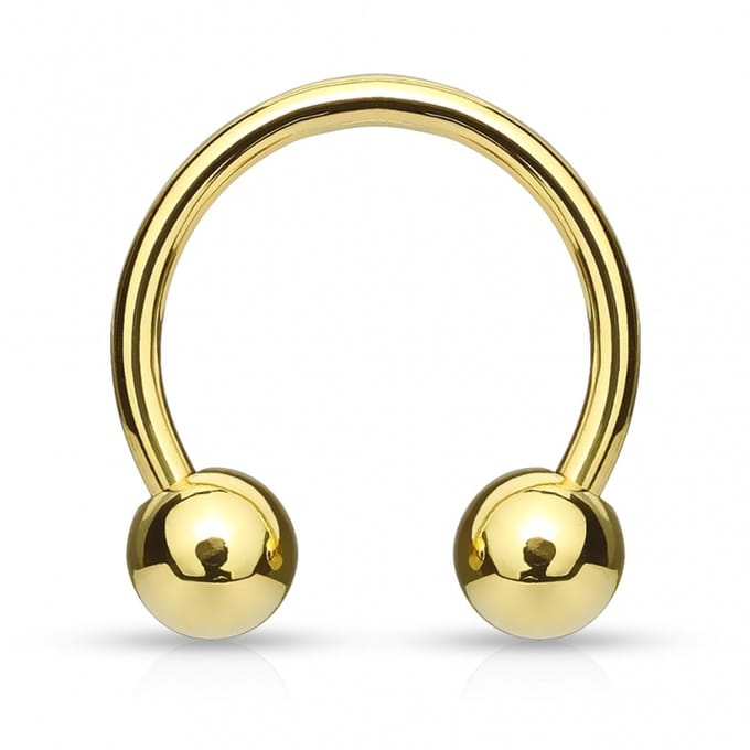 Horseshoe rond extern 2x12x5 mm - goud - LMPiercings