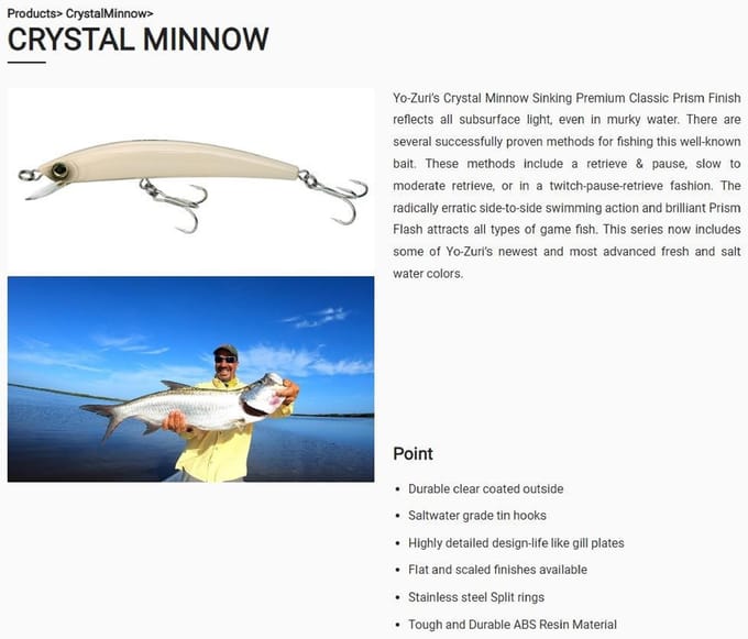 Yo Zuri Crystal Minnow 70 mm drijvend kunstaas R1122-HPK (9739)